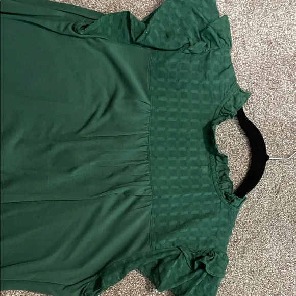 LOFT Emerald Ruffle Button-Up Blouse - Picture 6 of 7